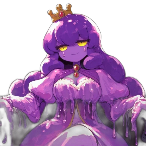crown, dress, creature, staff transparent PNG cut-out