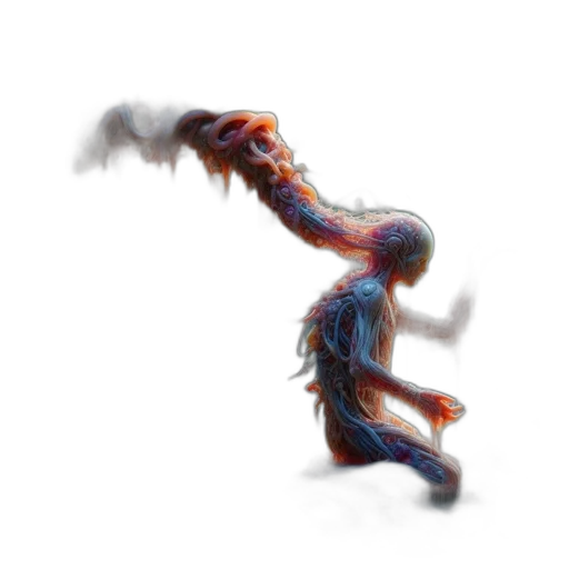 hair, creature, dragon, staff transparent PNG cut-out