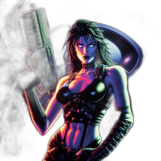 weapon, cyberpunk, concept art, comic book art transparent PNG cut-out