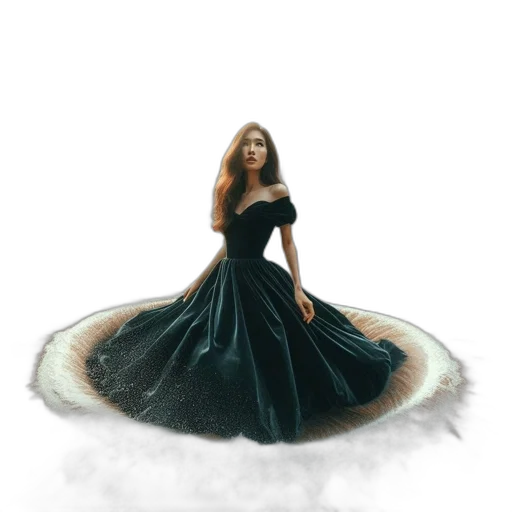 dress, crown, jewelry, fantasy art transparent PNG cut-out