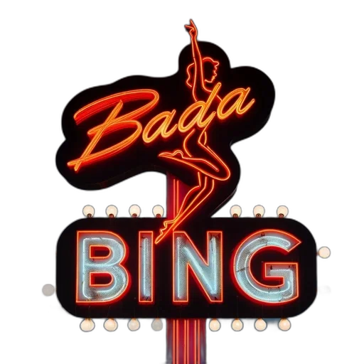 neon, signboard, reads, bada transparent PNG cut-out