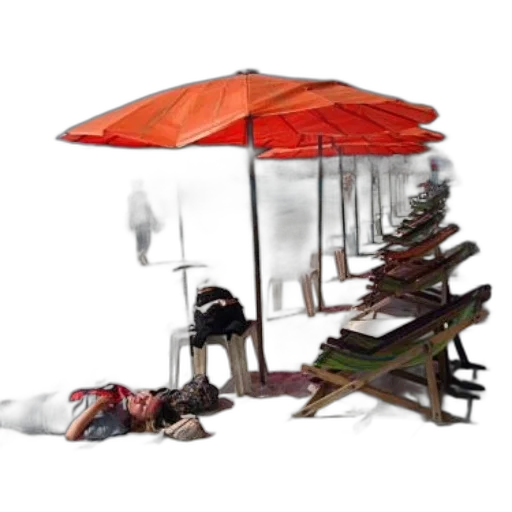 umbrella, furniture, staff, shoes transparent PNG cut-out