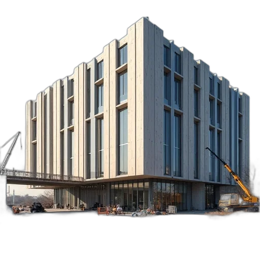 building, 3d render, workers, repair transparent PNG cut-out