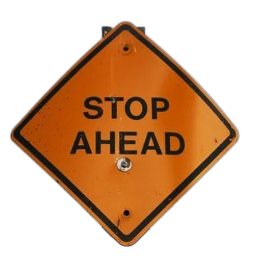 yellow, diamond-shaped, sign, words transparent PNG cut-out