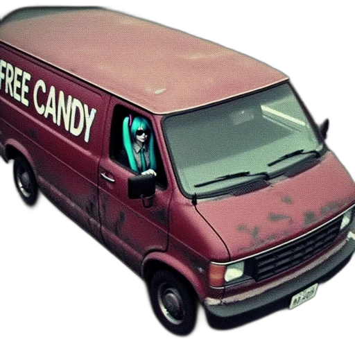 car, vaporwave, concept art, 3d render transparent PNG cut-out