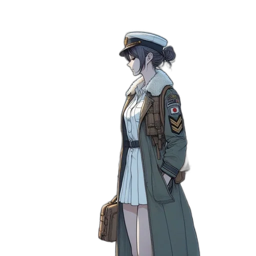 staff, hat, dress, jacket transparent PNG cut-out