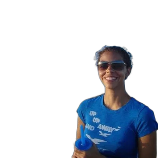 staff, woman, blue, shirt transparent PNG cut-out