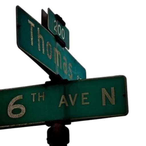 3d render, city street, street, sign transparent PNG cut-out
