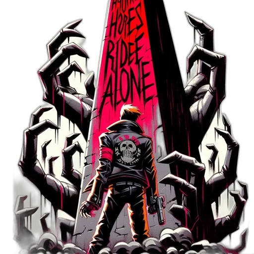 comic book art, concept art, pixel art, cyberpunk transparent PNG cut-out