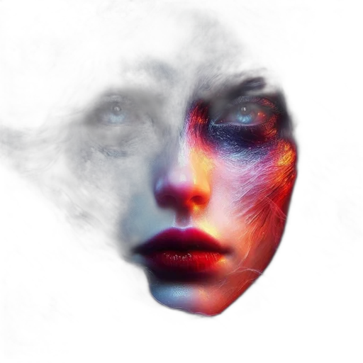 face, mask, hair, robot transparent PNG cut-out