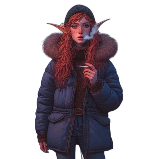jacket, staff, face, dragon transparent PNG cut-out