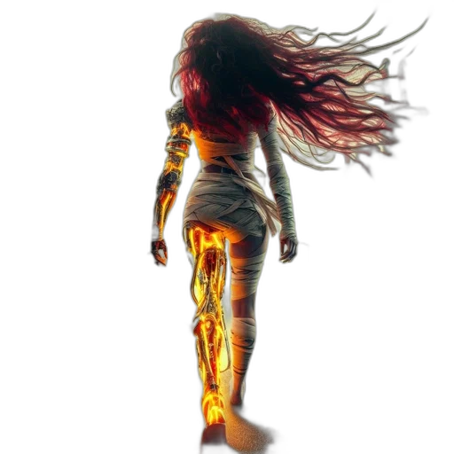 robot, hair, dress, concept art transparent PNG cut-out