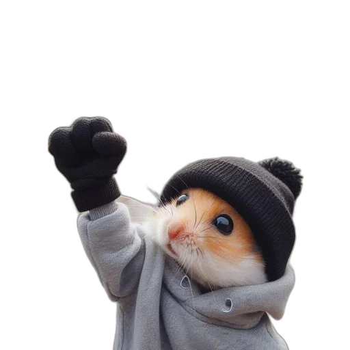 hat, animal, jacket, staff transparent PNG cut-out