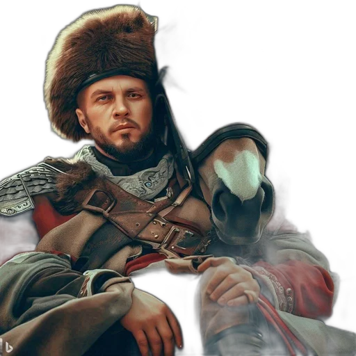 hat, face, jacket, weapon transparent PNG cut-out