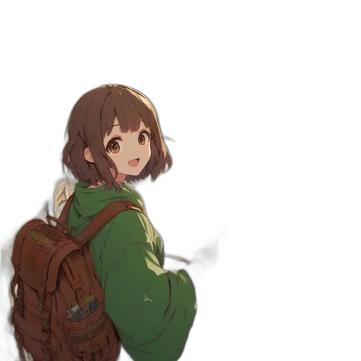 jacket, creature, staff, weapon transparent PNG cut-out