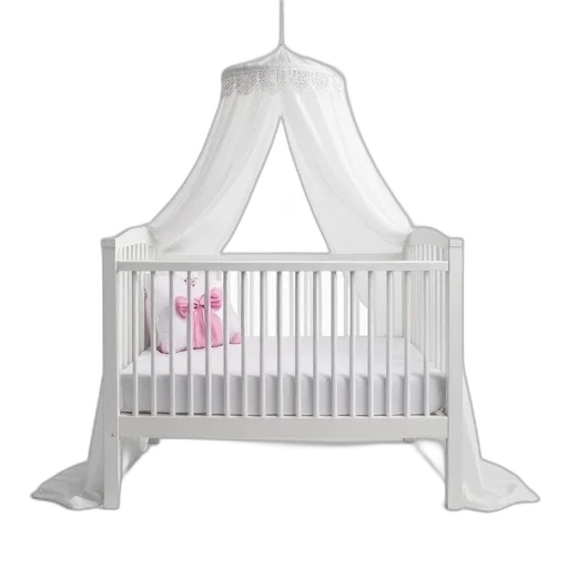 furniture, white, baby, crib transparent PNG cut-out