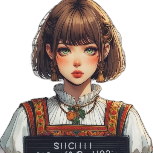 staff, face, dress, jewelry transparent PNG cut-out