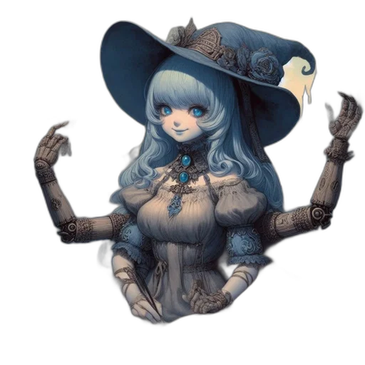 hat, staff, crown, robot transparent PNG cut-out