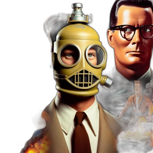 mask, concept art, comic book art, fire transparent PNG cut-out