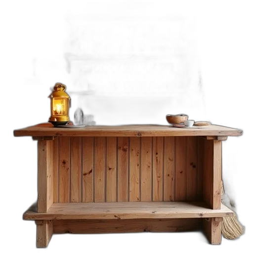 furniture, 3d render, rustic, wooden transparent PNG cut-out