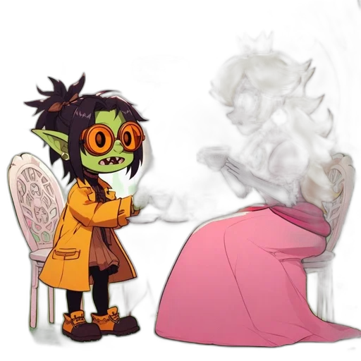 mask, creature, staff, jacket transparent PNG cut-out