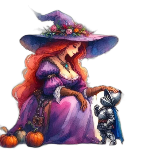 dress, hat, staff, fantasy art transparent PNG cut-out