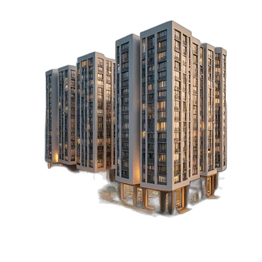 building, 3d render, concept art, photorealistic transparent PNG cut-out