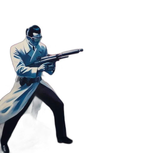weapon, jacket, staff, mask transparent PNG cut-out