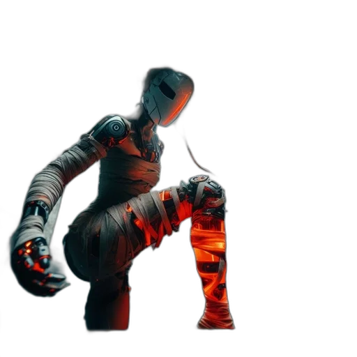 robot, weapon, mask, jacket transparent PNG cut-out