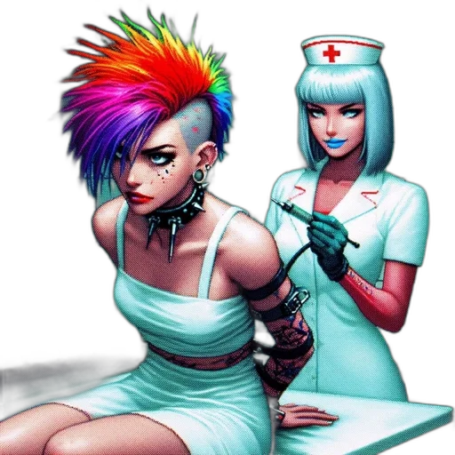 staff, cyberpunk, comic book art, concept art transparent PNG cut-out