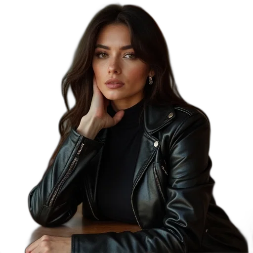 jacket, jewelry, face, staff transparent PNG cut-out