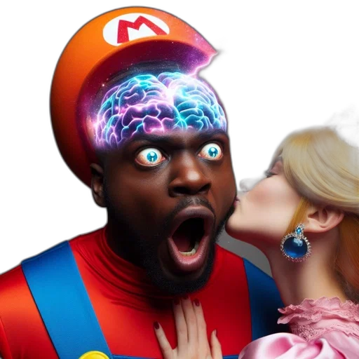 face, concept art, 3d render, mario transparent PNG cut-out