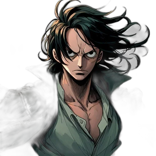 face, weapon, staff, comic book art transparent PNG cut-out