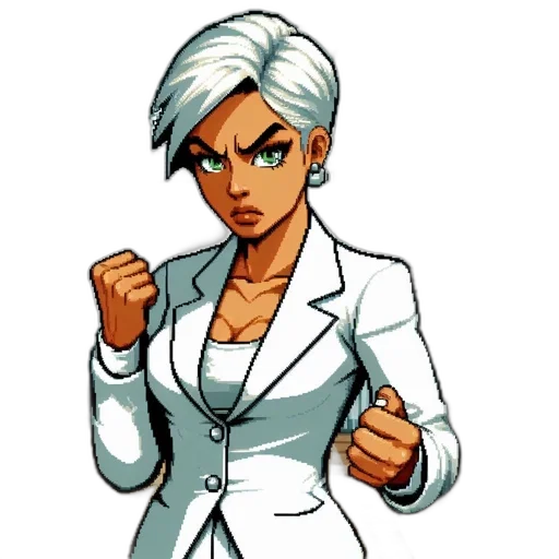 jacket, staff, pixel art, comic book art transparent PNG cut-out