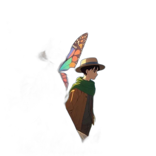 umbrella, hat, staff, sword transparent PNG cut-out
