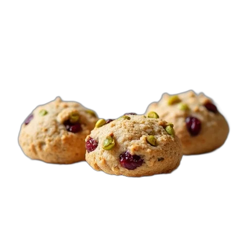 food, photorealistic, three, cookies transparent PNG cut-out