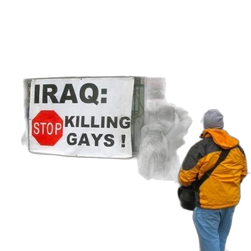 weapon, jacket, protest, sign transparent PNG cut-out