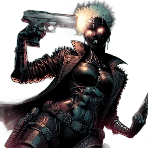 weapon, comic book art, cyberpunk, concept art transparent PNG cut-out
