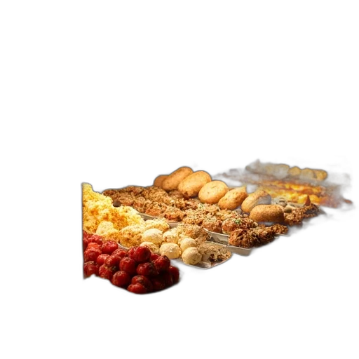 food, crown, 3d render, photorealistic transparent PNG cut-out
