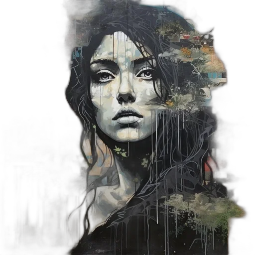 face, mask, dress, photorealistic transparent PNG cut-out