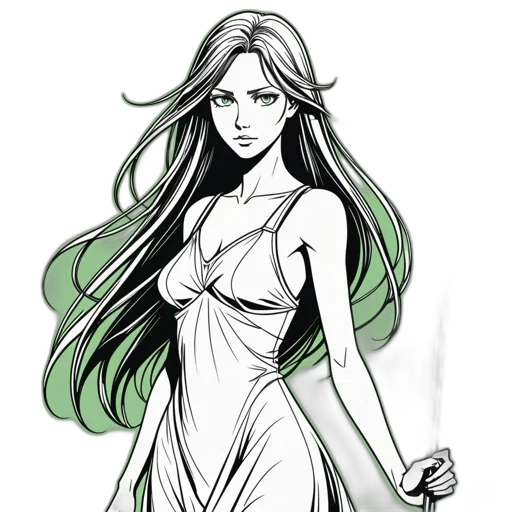 dress, fantasy art, concept art, comic book art transparent PNG cut-out