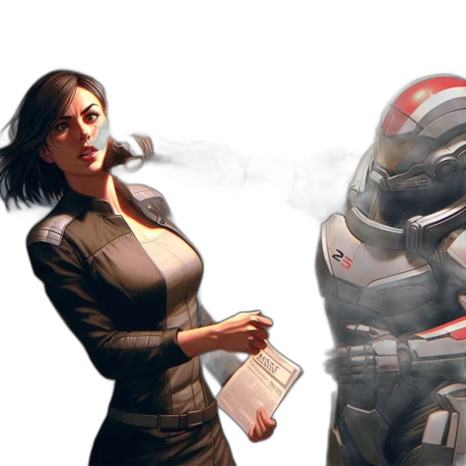 robot, concept art, cyberpunk, comic book art transparent PNG cut-out