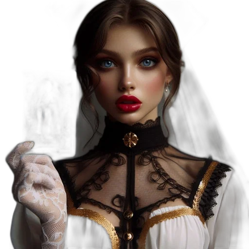 dress, jewelry, face, mask transparent PNG cut-out