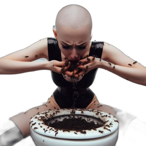 food, hair, concept art, cyberpunk transparent PNG cut-out