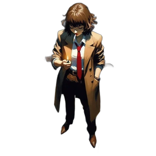 jacket, staff, mask, weapon transparent PNG cut-out