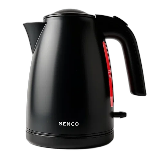 black, electric, kettle, red transparent PNG cut-out