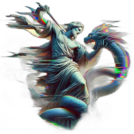 dragon, creature, sword, staff transparent PNG cut-out