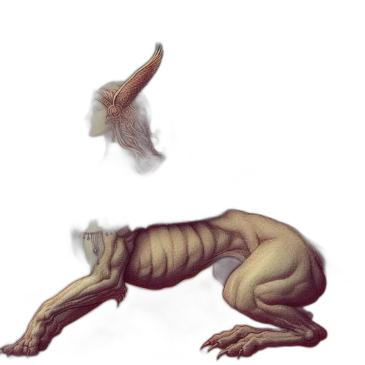 creature, dragon, hair, animal transparent PNG cut-out