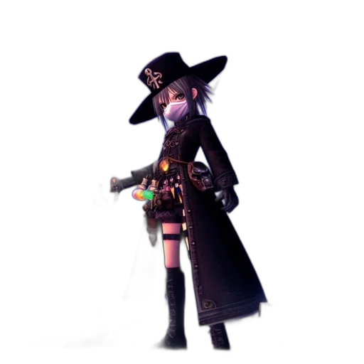 staff, hat, weapon, jacket transparent PNG cut-out