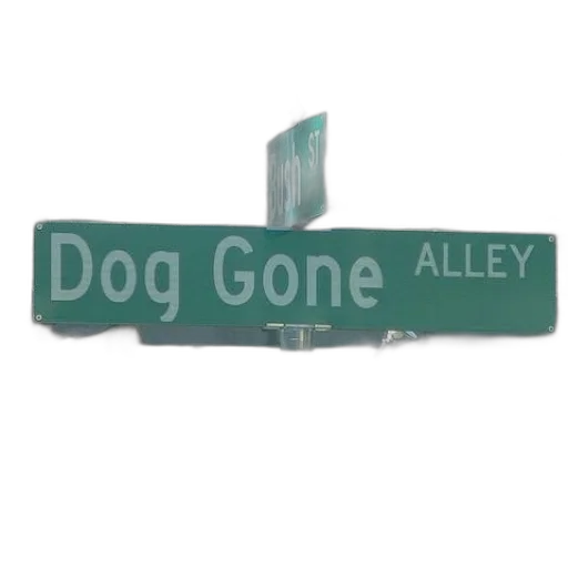 street, sign, says, dog transparent PNG cut-out